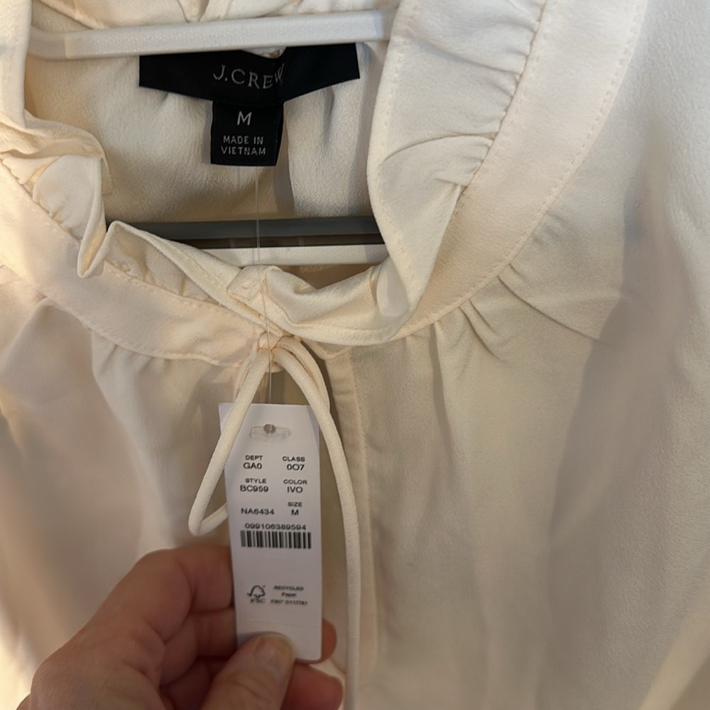 JCrew Ruffleneck Drapey Top - Picture 4 of 5